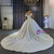 White Satin Appliques Off the Shoulder Pearls Wedding Dress