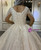 White Tulle Sequins V-neck Long Sleeve Wedding Dress