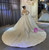 White Sequins Beading Pearls Backless Wedding Dress