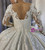 Satin Appliques Long Sleeve Beading Wedding Dress