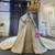 Lace Beading Bateau Long Sleeve Wedding Dress