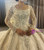 Beading Sequins Pearls Long Sleeve Wedding Dress