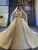 Square Sequins Tulle Long Sleeve Wedding Dress