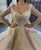 Square Sequins Tulle Long Sleeve Wedding Dress