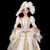 Satin Gold Sequins V-neck Long Sleeve Victorian Antonietta Dress