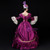 Purple Satin Long Sleeve Pleats Rococo Baroque Dress