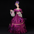 Purple Satin Long Sleeve Pleats Rococo Baroque Dress