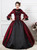 Black Burgundy Satin Long Sleeve Bow Rococo Baroque Dress