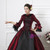 Black Burgundy Satin Long Sleeve Bow Rococo Baroque Dress