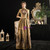 Gold Lace High Neck Short Sleeve Antonietta Dress