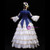 White Satin Long Sleeve Pink Appliques Victorian Rococo Dress