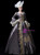 Gray Satin Appliques Long Sleeve Rococo Dress