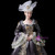Gray Satin Appliques Long Sleeve Rococo Dress