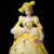 Yellow Satin Bird Appliques Long Sleeve Victorian Dress