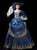 Royal Blue Satin Off the Shoulder Appliues Baroque Dress