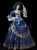 Royal Blue Satin Off the Shoulder Appliues Baroque Dress