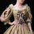 Gold Embroidery Appliques Puff Sleeve Victorian Dress