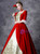 Red Short Sleeve Square Rococo Baroque Dress