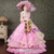 Pink Tulle Lace Long Sleeve Pearls Rococo Baroque Dress