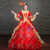 Ball Gown Red Satin Sequins Victorian Dress