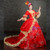 Ball Gown Red Satin Sequins Victorian Dress