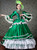 Green Satin Lace Sequins Long Sleeve Victorian Dress