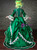 Green Satin Lace Sequins Long Sleeve Victorian Dress