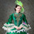 Green Satin Lace Sequins Long Sleeve Victorian Dress
