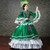 Green Satin Lace Sequins Long Sleeve Victorian Dress