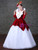 Red Velvet Tulle Long Sleeve Rococo Baroque Dress