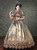 Gold Satin Lace Long Sleeve High Neck Rococo Dress