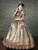 Gold Satin Lace Long Sleeve High Neck Rococo Dress