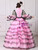 Pink Organza Tiers Lace High Neck Baroque Dress