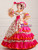 Fuchsia Ball Gown Satin Print Rococo Baroque Dress