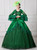 Green Satin Lace Long Sleeve Victorian Dress