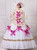 White Tulle Lace Fuchsia Bow Rococo Baroque Dress