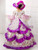 Purple Satin Print Long Sleeve Baroque Victorian Dress