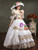 White Satin Appliques Flower Short Sleeve Baroque Dress