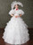 White Tulle Tiers Puff Sleeve Rococo Antonietta Dress