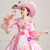 Pink Satin Lace Long Sleeve Tiers Victorian Dress