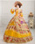 Yellow Tulle Print Short Sleeve Vintage Dress
