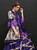 Dark Purple Satin Short Sleeve Baroque Victorian Dress