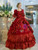 Ball Gown Square Appliques Short Sleeve Rococo Dress