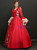 Red Satin Long Sleeve Print Antonietta Dress