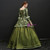 Green Satin Square Long Sleeve Masquerade Dress