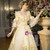 Yellow V-neck Short Sleeve Bow Victorian Antonietta Dress