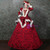 Dark Red Long Sleeve Square Baroque Dress
