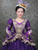 Purple Satin Sequins Long Sleeve Baroque Dress