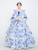 Satin Print Long Sleeve Baroque Dress