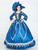 Royal Blue Satin Appliques Long Sleeve Victorian Dress